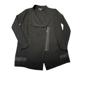 Athleta Sentinel Sweater / Moto Wrap Jacket Women’s Sz S Merino Wool Blend